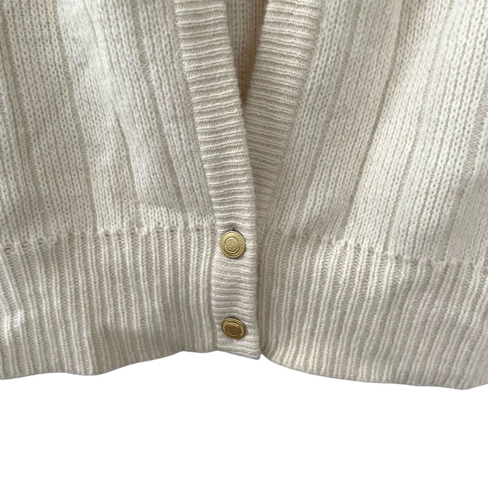 Vintage Cream Lambswool Angora Cardigan Sweater MP - Picture 4 of 8